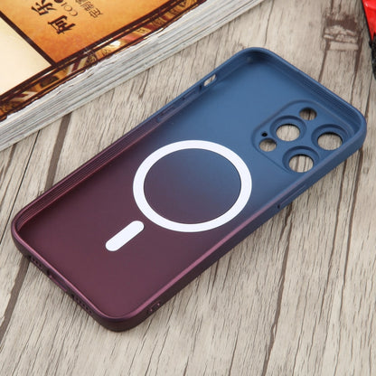 For iPhone 12 Pro Max Liquid TPU Silicone Gradient MagSafe Phone Case(Blue Purple) by buy2fix