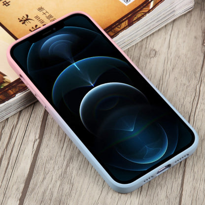 For iPhone 12 Pro Max Liquid TPU Silicone Gradient MagSafe Phone Case(Pink Blue) by buy2fix