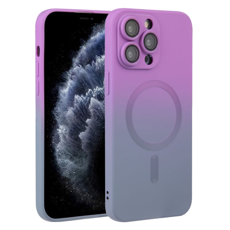 For iPhone 11 Pro Max Liquid TPU Silicone Gradient MagSafe Phone Case(Purple) by buy2fix