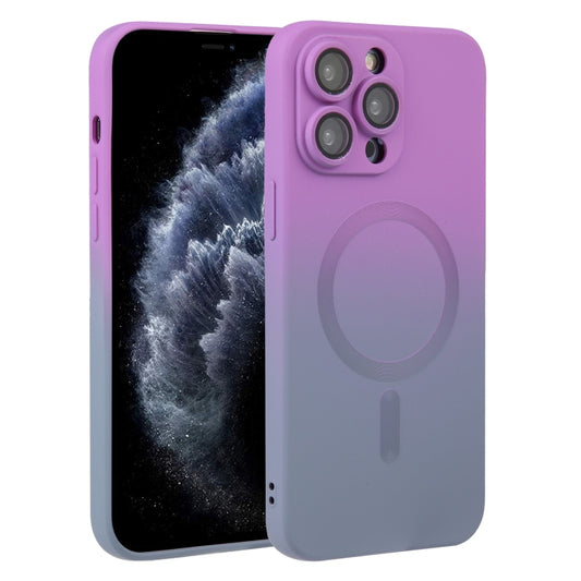 For iPhone 11 Pro Max Liquid TPU Silicone Gradient MagSafe Phone Case(Purple) by buy2fix