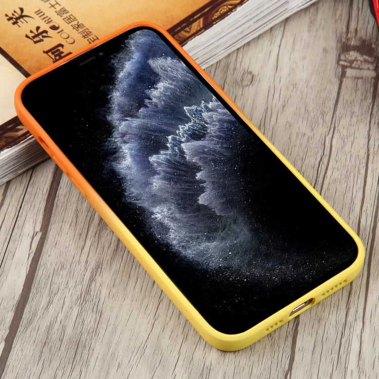 For iPhone 11 Pro Max Liquid TPU Silicone Gradient MagSafe Phone Case(Orange Yellow) by buy2fix