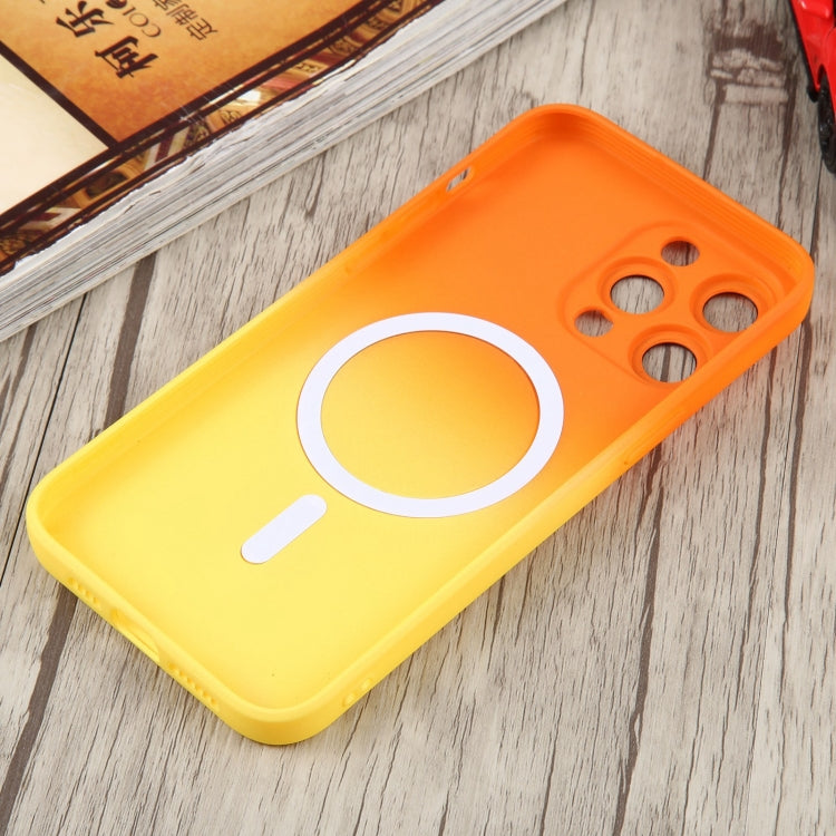 For iPhone 11 Pro Max Liquid TPU Silicone Gradient MagSafe Phone Case(Orange Yellow) by buy2fix