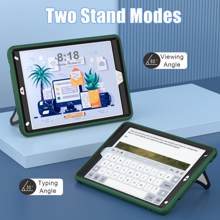 For iPad 10.2 2021 / 2020 / 2019 Silicone + PC Shockproof Protective Tablet Case(Green+Black) - iPad 10.2 Cases by buy2fix | Online Shopping UK | buy2fix