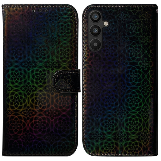 For Samsung Galaxy A34 5G Colorful Magnetic Buckle Leather Phone Case(Black)
