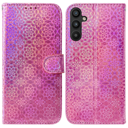 For Samsung Galaxy A34 5G Colorful Magnetic Buckle Leather Phone Case(Pink)