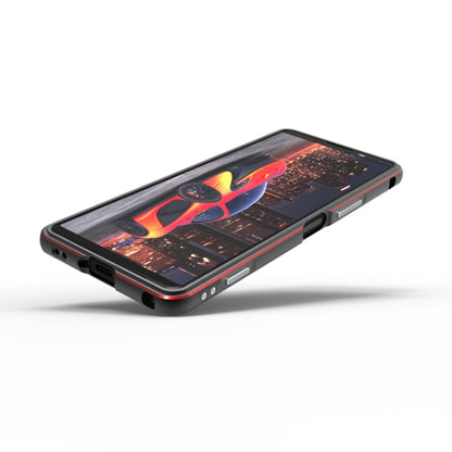For Sony Xperia 5 Ⅳ Aurora Series Lens Protector + Metal Frame Phone Case(Black+Purple) - Sony Cases by buy2fix | Online Shopping UK | buy2fix
