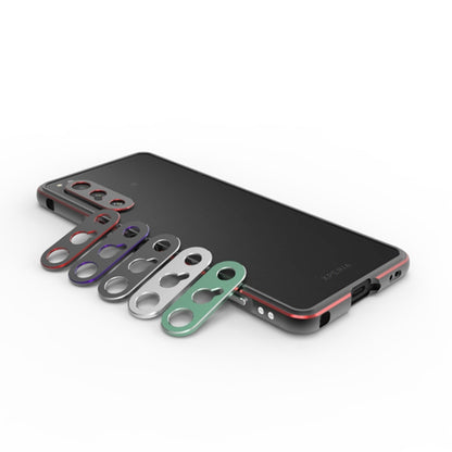 For Sony Xperia 5 Ⅳ Aurora Series Lens Protector + Metal Frame Phone Case(Black+Purple) - Sony Cases by buy2fix | Online Shopping UK | buy2fix