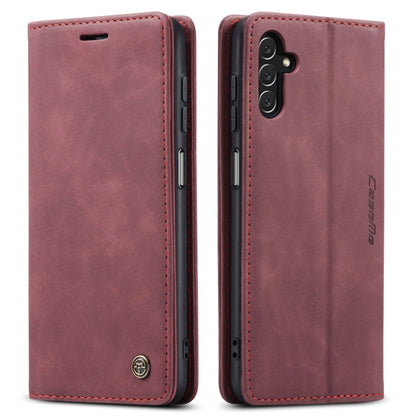 For Samsung Galaxy A14 5G CaseMe 013 Multifunctional Horizontal Flip Leather Phone Case(Wine Red) by CaseMe