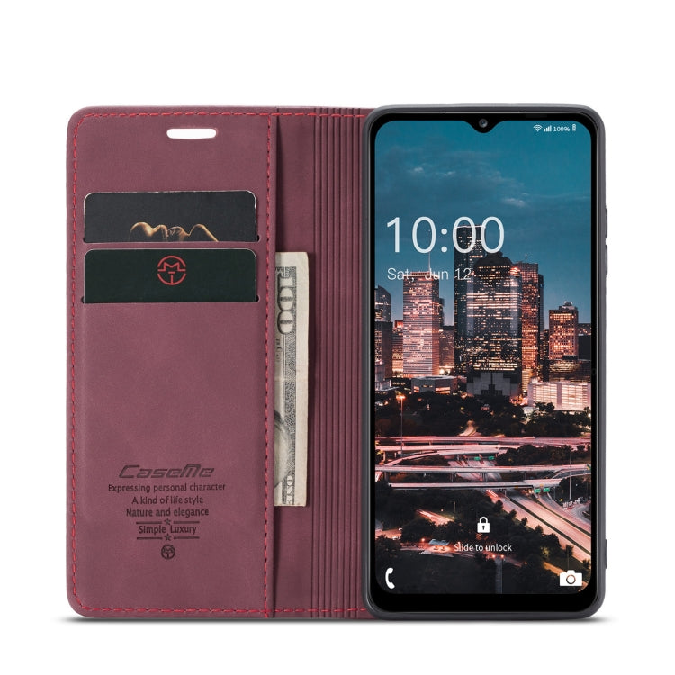 For Samsung Galaxy A14 5G CaseMe 013 Multifunctional Horizontal Flip Leather Phone Case(Wine Red) by CaseMe