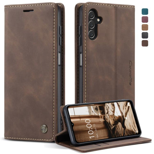 For Samsung Galaxy A14 5G CaseMe 013 Multifunctional Horizontal Flip Leather Phone Case(Coffee)