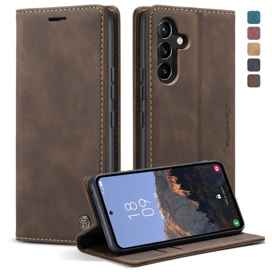 For Samsung Galaxy A54 CaseMe 013 Multifunctional Horizontal Flip Leather Phone Case(Coffee) - Galaxy Phone Cases by CaseMe | Online Shopping UK | buy2fix
