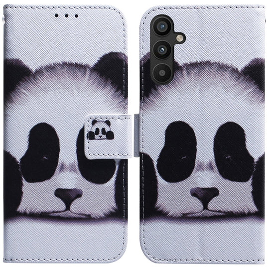 For Samsung Galaxy A34 5G Coloured Drawing Flip Leather Phone Case(Panda)