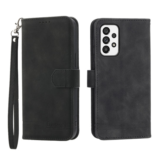 For Samsung Galaxy A73 Dierfeng Dream Line TPU + PU Leather Phone Case(Black)