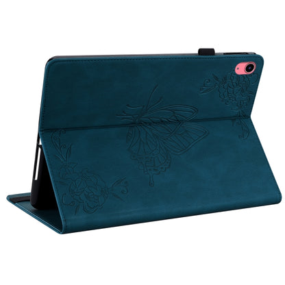 For iPad 2025 / 2022 Butterfly Flower Embossed Leather Tablet Case(Blue) - iPad 2025 / 2022 Cases by buy2fix | Online Shopping UK | buy2fix