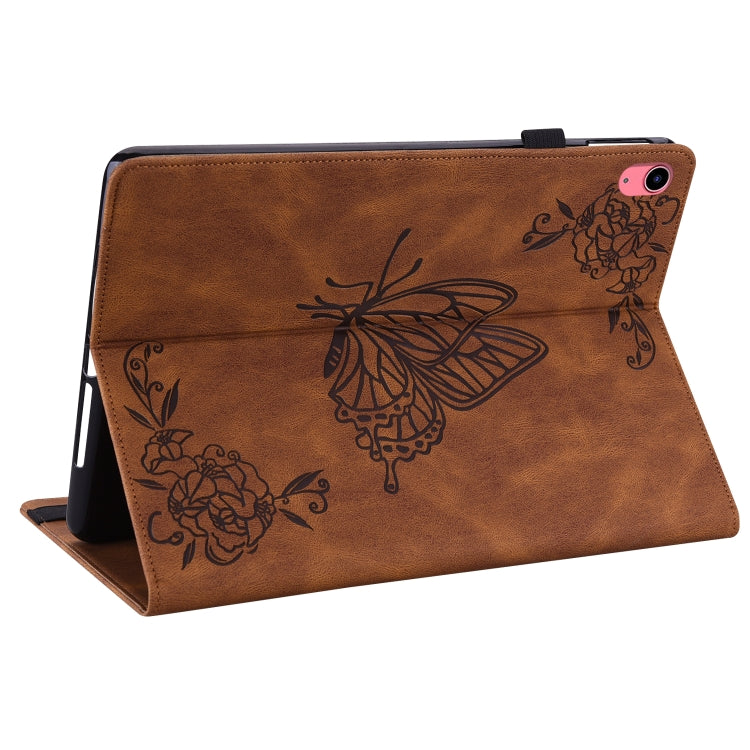 For iPad 2025 / 2022 Butterfly Flower Embossed Leather Tablet Case(Brown) - iPad 2025 / 2022 Cases by buy2fix | Online Shopping UK | buy2fix
