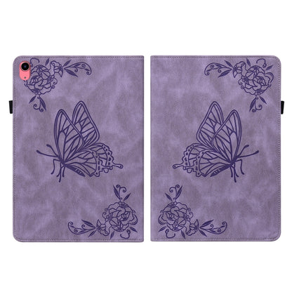 For iPad 2025 / 2022 Butterfly Flower Embossed Leather Tablet Case(Purple) - iPad 2025 / 2022 Cases by buy2fix | Online Shopping UK | buy2fix