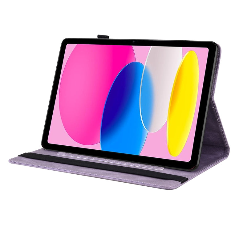 For iPad 2025 / 2022 Butterfly Flower Embossed Leather Tablet Case(Purple) - iPad 2025 / 2022 Cases by buy2fix | Online Shopping UK | buy2fix