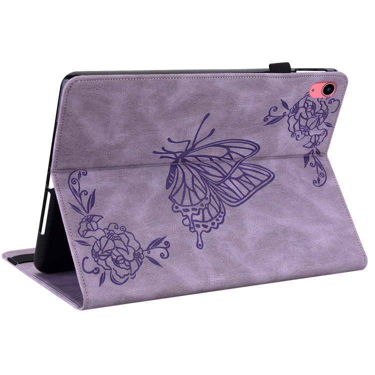 For iPad 2025 / 2022 Butterfly Flower Embossed Leather Tablet Case(Purple) - iPad 2025 / 2022 Cases by buy2fix | Online Shopping UK | buy2fix