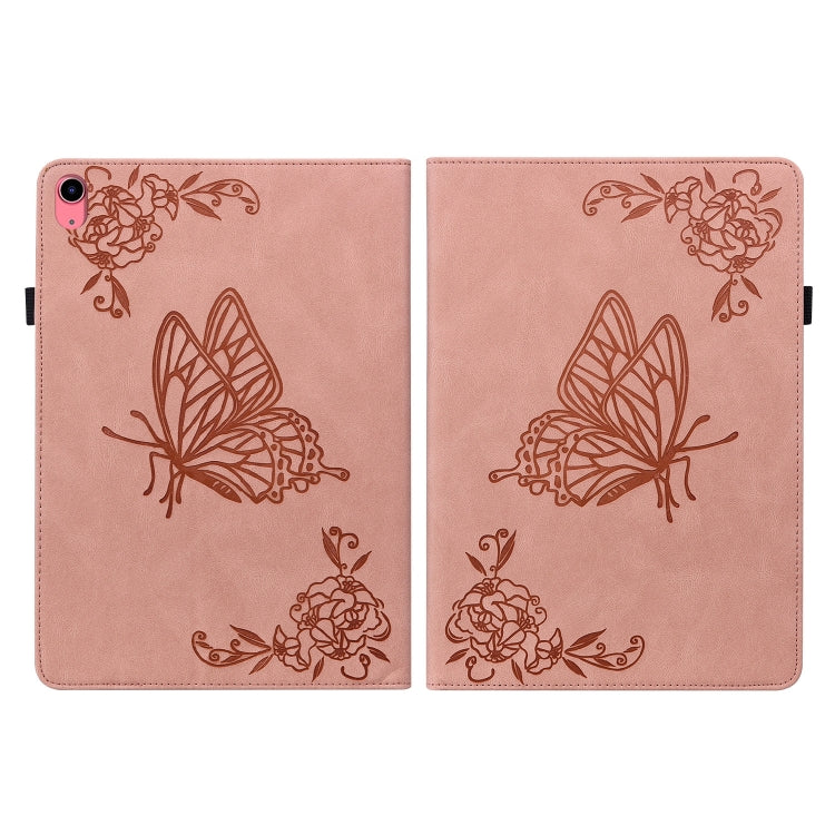 For iPad 2025 / 2022 Butterfly Flower Embossed Leather Tablet Case(Rose Gold) - iPad 2025 / 2022 Cases by buy2fix | Online Shopping UK | buy2fix