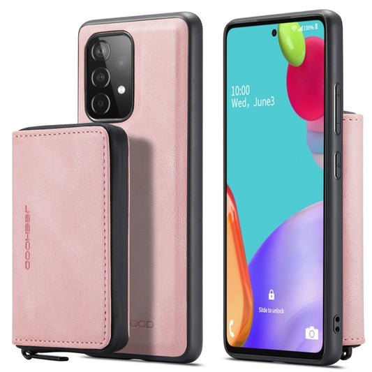For Samsung Galaxy A53 5G JEEHOOD Magnetic Zipper Horizontal Flip Leather Phone Case(Pink) - Galaxy Phone Cases by JEEHOOD | Online Shopping UK | buy2fix