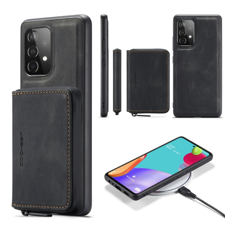For Samsung Galaxy A53 5G JEEHOOD Magnetic Zipper Horizontal Flip Leather Phone Case(Black) - Galaxy Phone Cases by JEEHOOD | Online Shopping UK | buy2fix