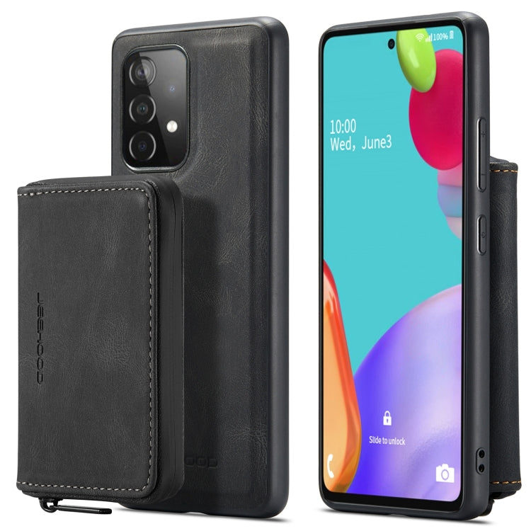 For Samsung Galaxy A53 5G JEEHOOD Magnetic Zipper Horizontal Flip Leather Phone Case(Black) - Galaxy Phone Cases by JEEHOOD | Online Shopping UK | buy2fix