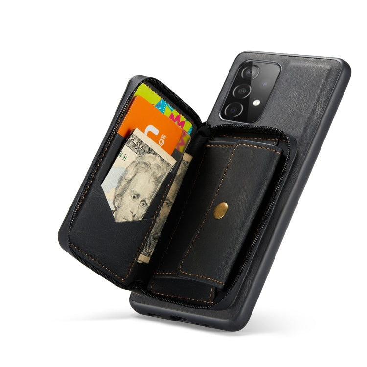 For Samsung Galaxy A53 5G JEEHOOD Magnetic Zipper Horizontal Flip Leather Phone Case(Black) - Galaxy Phone Cases by JEEHOOD | Online Shopping UK | buy2fix