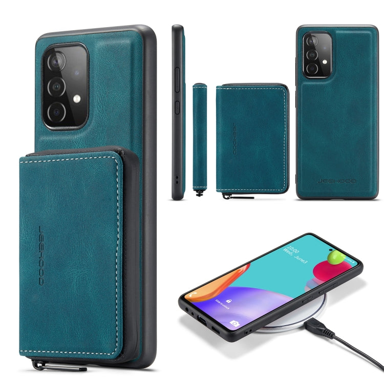 For Samsung Galaxy A53 5G JEEHOOD Magnetic Zipper Horizontal Flip Leather Phone Case(Blue) - Galaxy Phone Cases by JEEHOOD | Online Shopping UK | buy2fix