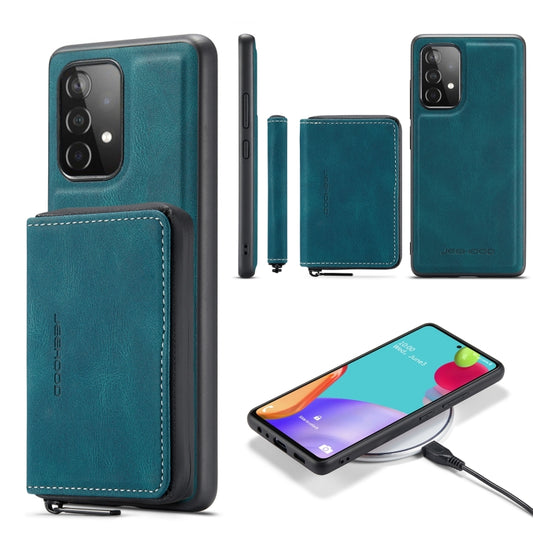 For Samsung Galaxy A53 5G JEEHOOD Magnetic Zipper Horizontal Flip Leather Phone Case(Blue) - Galaxy Phone Cases by JEEHOOD | Online Shopping UK | buy2fix