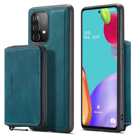 For Samsung Galaxy A53 5G JEEHOOD Magnetic Zipper Horizontal Flip Leather Phone Case(Blue) - Galaxy Phone Cases by JEEHOOD | Online Shopping UK | buy2fix