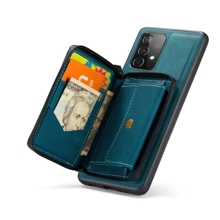 For Samsung Galaxy A53 5G JEEHOOD Magnetic Zipper Horizontal Flip Leather Phone Case(Blue) - Galaxy Phone Cases by JEEHOOD | Online Shopping UK | buy2fix