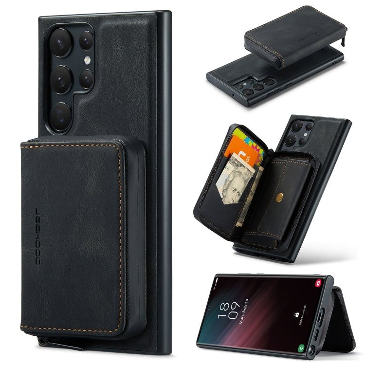 For Samsung Galaxy S23 Ultra 5G JEEHOOD Magnetic Zipper Horizontal Flip Leather Phone Case(Black) - Galaxy S23 Ultra 5G Cases by JEEHOOD | Online Shopping UK | buy2fix