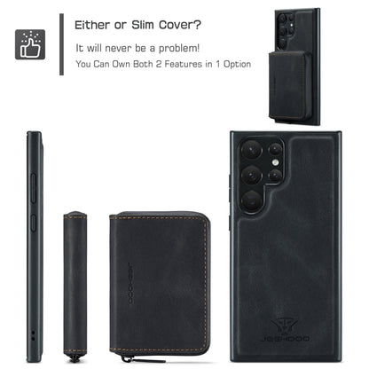 For Samsung Galaxy S23 Ultra 5G JEEHOOD Magnetic Zipper Horizontal Flip Leather Phone Case(Black) - Galaxy S23 Ultra 5G Cases by JEEHOOD | Online Shopping UK | buy2fix