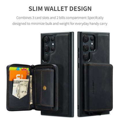 For Samsung Galaxy S23 Ultra 5G JEEHOOD Magnetic Zipper Horizontal Flip Leather Phone Case(Black) - Galaxy S23 Ultra 5G Cases by JEEHOOD | Online Shopping UK | buy2fix
