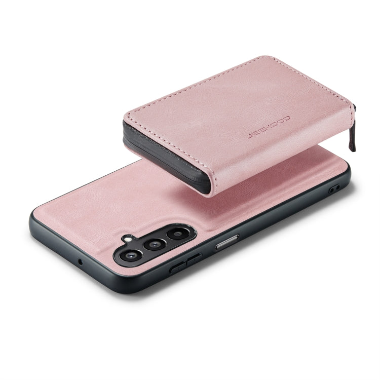 For Samsung Galaxy A15 5G JEEHOOD Magnetic Zipper Horizontal Flip Leather Phone Case(Pink) - Galaxy Phone Cases by JEEHOOD | Online Shopping UK | buy2fix