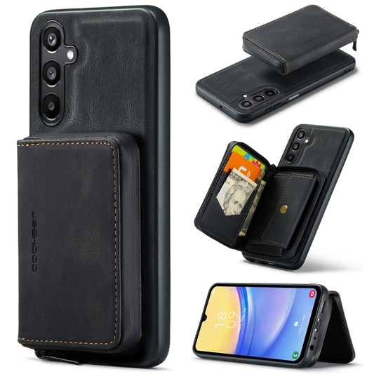 For Samsung Galaxy A15 5G JEEHOOD Magnetic Zipper Horizontal Flip Leather Phone Case(Black) - Galaxy Phone Cases by JEEHOOD | Online Shopping UK | buy2fix