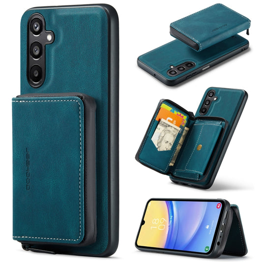 For Samsung Galaxy A15 5G JEEHOOD Magnetic Zipper Horizontal Flip Leather Phone Case(Blue) - Galaxy Phone Cases by JEEHOOD | Online Shopping UK | buy2fix