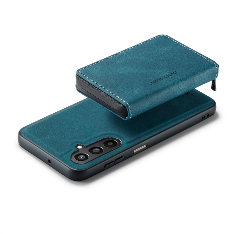 For Samsung Galaxy A15 5G JEEHOOD Magnetic Zipper Horizontal Flip Leather Phone Case(Blue) - Galaxy Phone Cases by JEEHOOD | Online Shopping UK | buy2fix