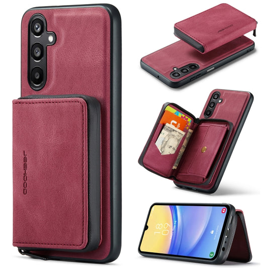 For Samsung Galaxy A15 5G JEEHOOD Magnetic Zipper Horizontal Flip Leather Phone Case(Red) - Galaxy Phone Cases by JEEHOOD | Online Shopping UK | buy2fix
