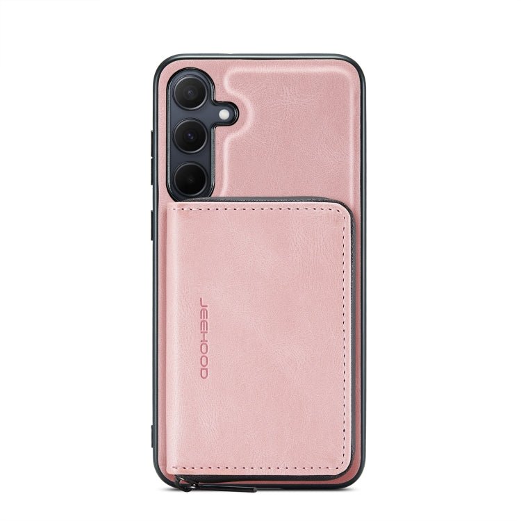 For Samsung Galaxy A35 5G JEEHOOD Magnetic Zipper Horizontal Flip Leather Phone Case(Pink) - Galaxy Phone Cases by JEEHOOD | Online Shopping UK | buy2fix