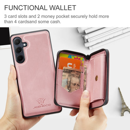 For Samsung Galaxy A35 5G JEEHOOD Magnetic Zipper Horizontal Flip Leather Phone Case(Pink) - Galaxy Phone Cases by JEEHOOD | Online Shopping UK | buy2fix