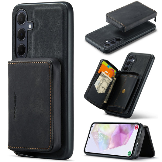 For Samsung Galaxy A35 5G JEEHOOD Magnetic Zipper Horizontal Flip Leather Phone Case(Black) - Galaxy Phone Cases by JEEHOOD | Online Shopping UK | buy2fix