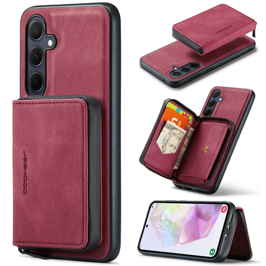 For Samsung Galaxy A35 5G JEEHOOD Magnetic Zipper Horizontal Flip Leather Phone Case(Red) - Galaxy Phone Cases by JEEHOOD | Online Shopping UK | buy2fix