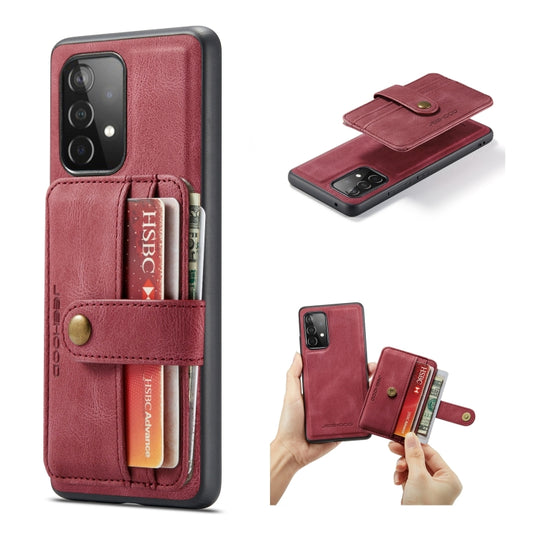 For Samsung Galaxy A73 5G JEEHOOD RFID Blocking Anti-Theft Magnetic Phone Case(Red)
