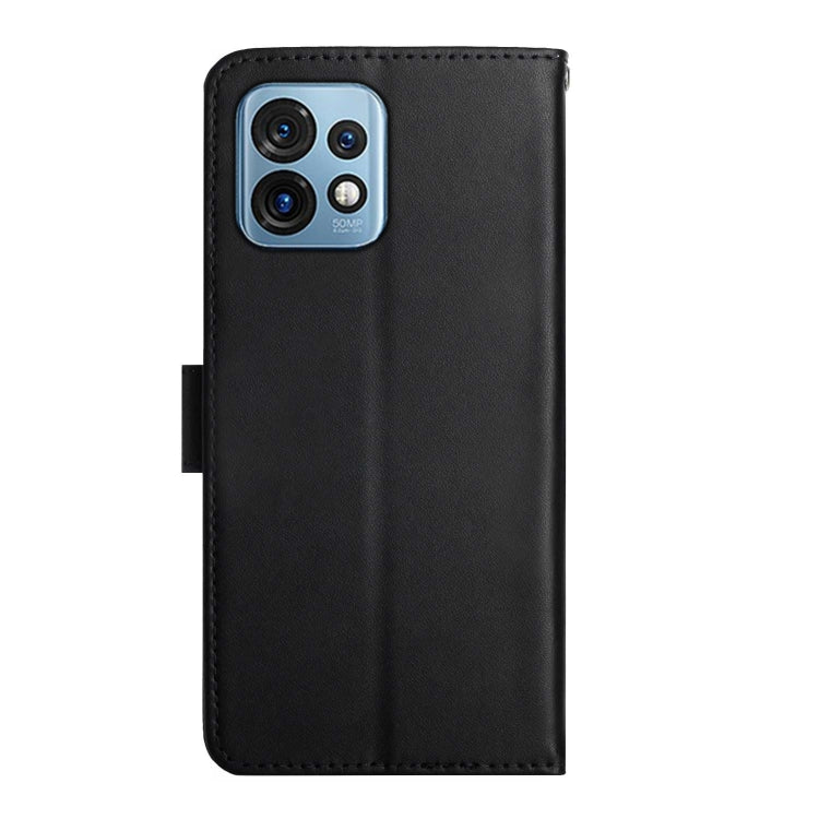 For Motorola Edge+ 2023 Genuine Leather Fingerprint-proof Flip Phone Case(Black) - Motorola Cases by buy2fix | Online Shopping UK | buy2fix