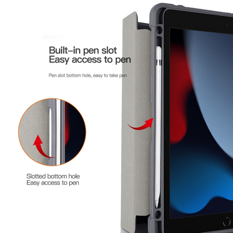 For iPad 10.2 2019 / 10.2 2020 / 10.2 2021 3-fold TPU Acrylic PC Smart Leather Tablet Case(Grey) - iPad 10.2 Cases by buy2fix | Online Shopping UK | buy2fix