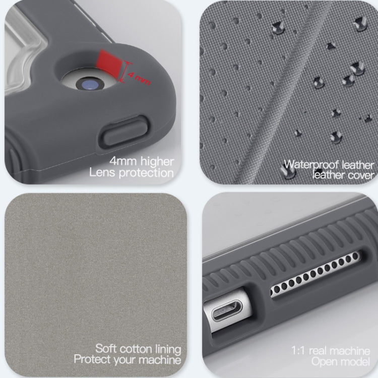 For iPad 10.2 2019 / 10.2 2020 / 10.2 2021 3-fold TPU Acrylic PC Smart Leather Tablet Case(Grey) - iPad 10.2 Cases by buy2fix | Online Shopping UK | buy2fix