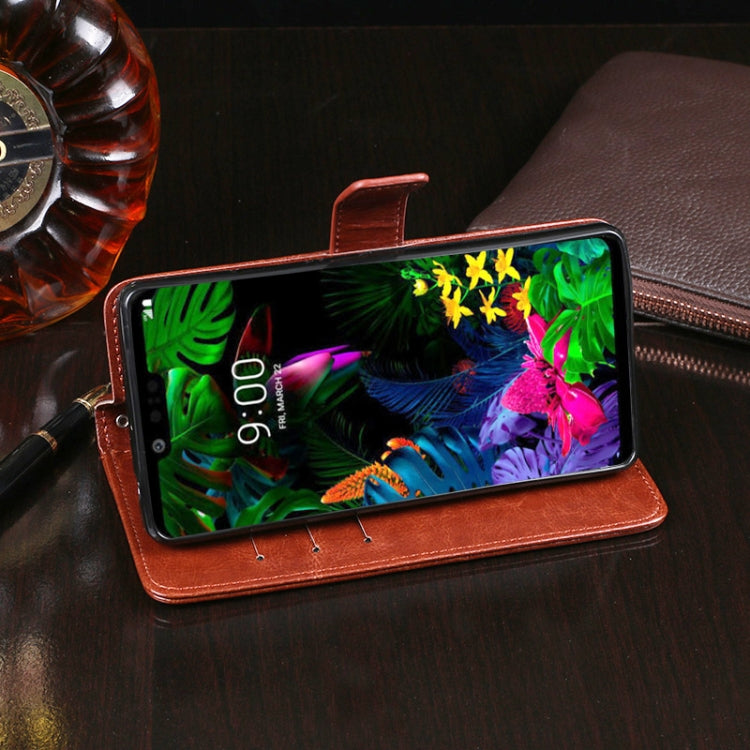 For LG G8 ThinQ idewei Crazy Horse Texture Horizontal Flip Leather Case with Holder & Card Slots & Wallet(White) - LG Cases by idewei | Online Shopping UK | buy2fix