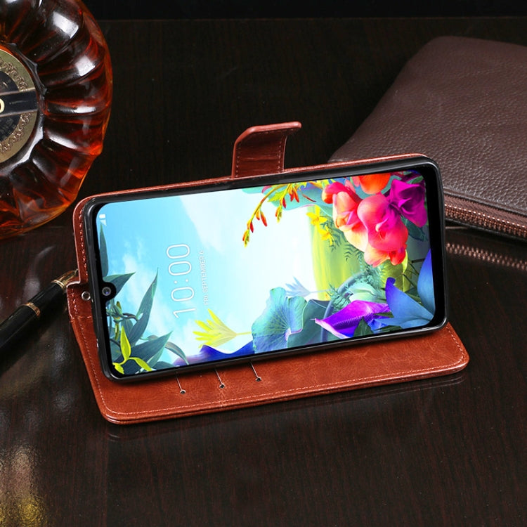 For LG K50S idewei Crazy Horse Texture Horizontal Flip Leather Case with Holder & Card Slots & Wallet(Red) - LG Cases by idewei | Online Shopping UK | buy2fix