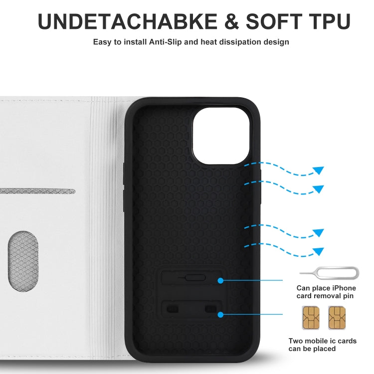 For iPhone 13 mini Rhombic MagSafe RFID Anti-Theft Wallet Leather Phone Case(White) by buy2fix